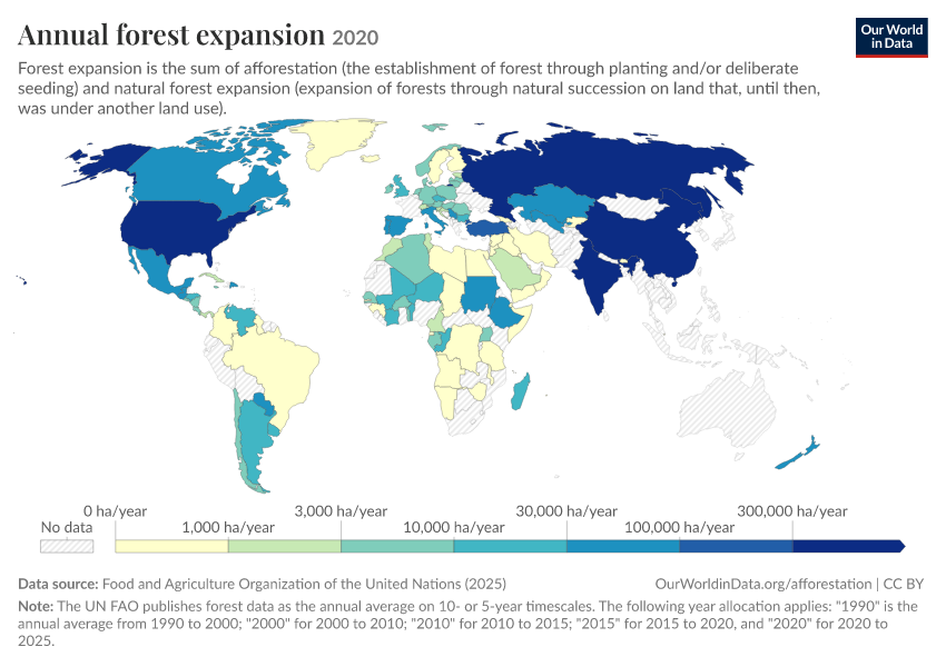 A thumbnail of the "Annual forest expansion" chart