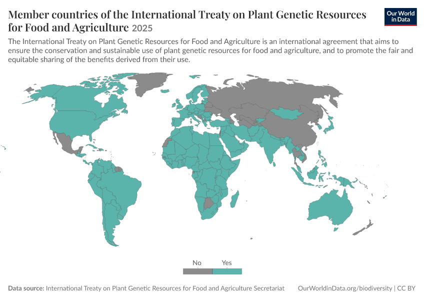 A thumbnail of the "Member countries of the International Treaty on Plant Genetic Resources for Food and Agriculture" chart