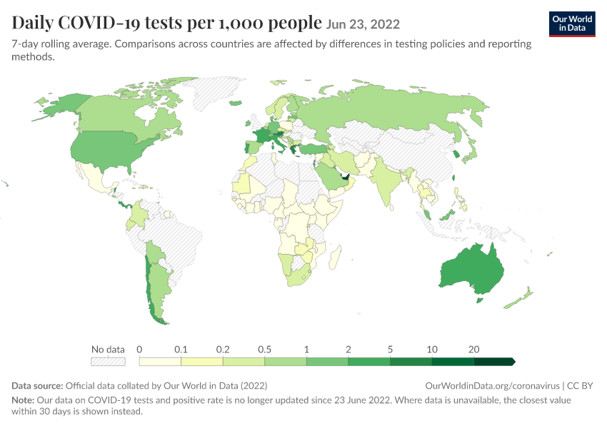 A thumbnail of the "Daily COVID-19 tests per 1,000 people" chart