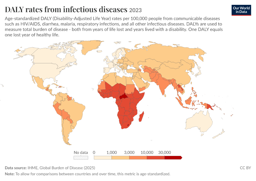 A thumbnail of the "DALY rates from infectious diseases" chart