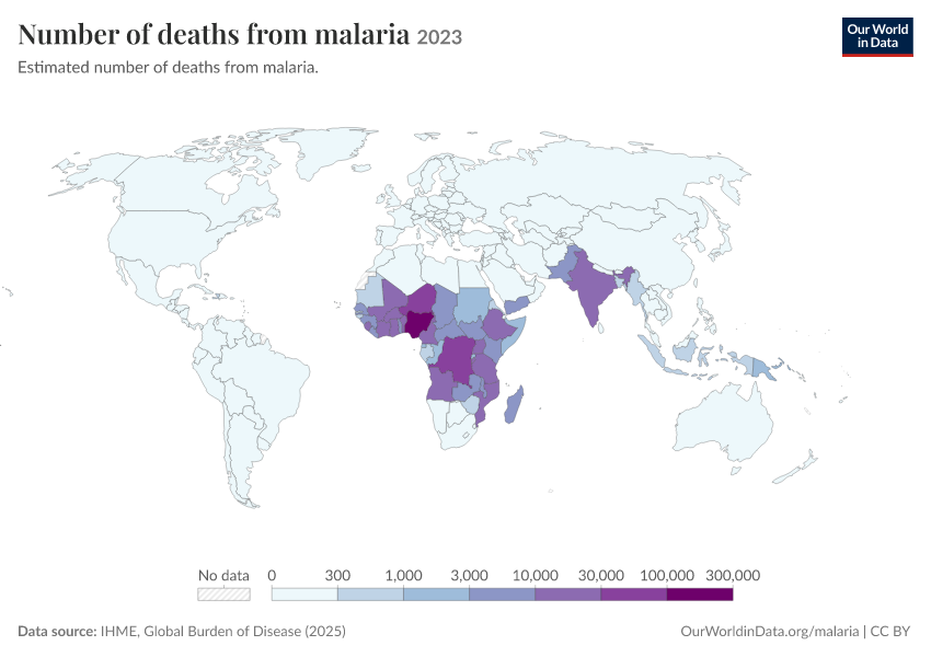 A thumbnail of the "Number of deaths from malaria" chart
