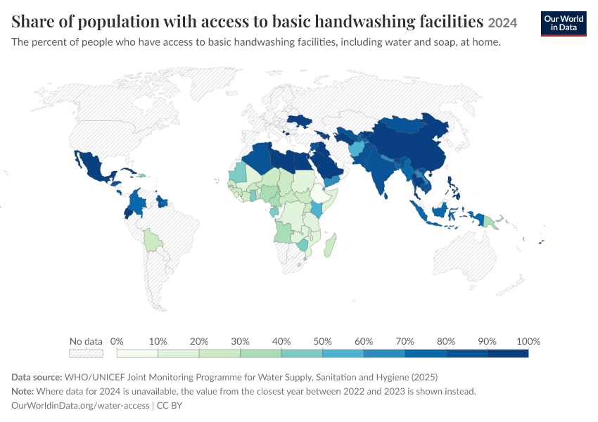 A thumbnail of the "Share of population with access to basic handwashing facilities" chart